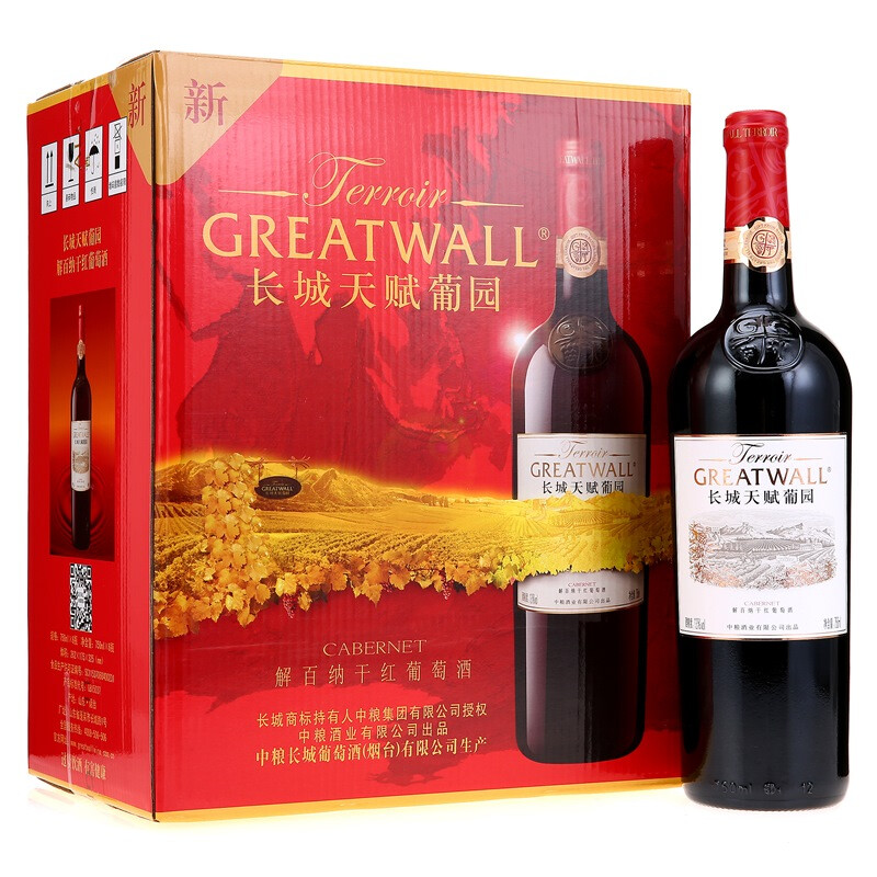 长城(greatwall)红酒 天赋葡园解百纳干红葡萄酒 整箱装 750ml*6瓶