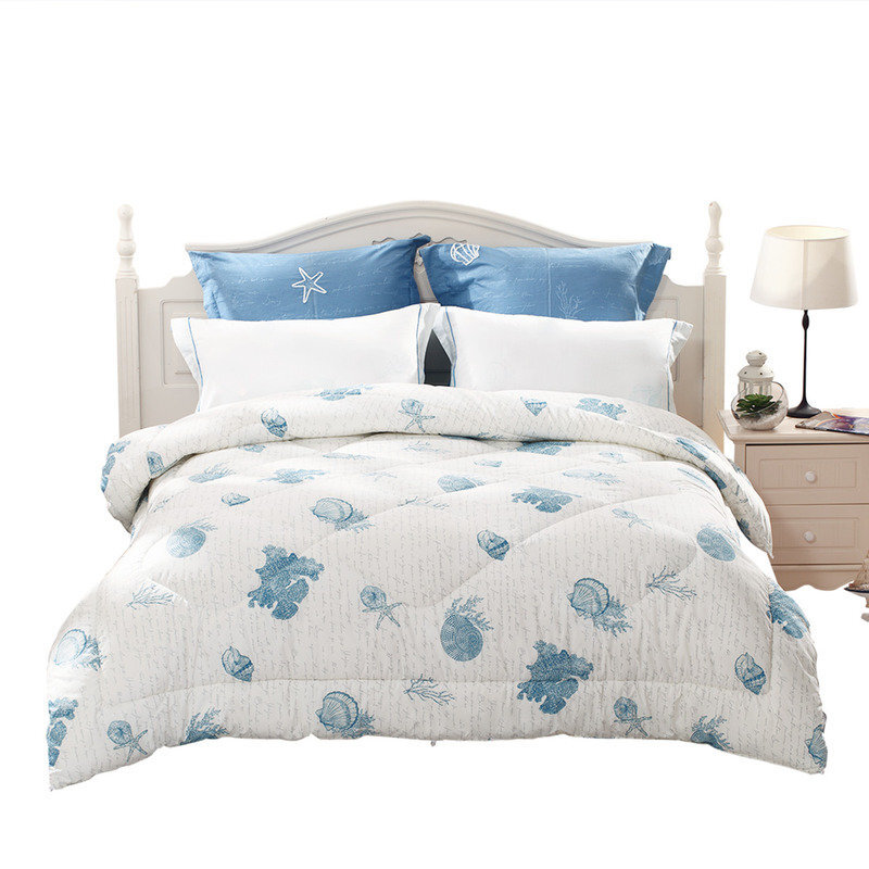 水星家纺(MERCURY) 海豚湾之恋印花冬被 舒适透气纤维被芯被子 加大单人被芯150*210cm