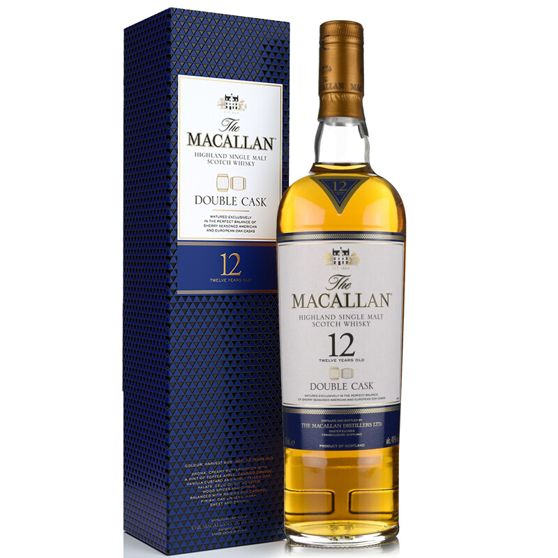 麦卡伦(macallan)洋酒 12年蓝钻单一麦芽苏格兰威士忌700ml