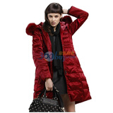 Sharon雪伦 经典中长款 狐狸毛领女士羽绒服 60506