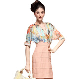 ��ϫ Maxchic 2012�´���Ůװ�¿��װ��ʽ����ϵ�е���ӡ����˿����ȹȹ�� C00624D12C ��ɫ XL