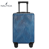 诺帝卡（NAUTICA）行李箱男女万向轮结实20英寸商务旅行箱密码箱高颜值登机学生蓝色皮箱