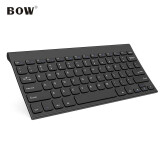 航世（BOW）HW086C键盘 无线键盘 办公键盘 超薄便携 78键 金属充电 巧克力按键 黑色