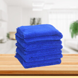 奕然保洁毛巾加厚微纤维抹布吸水不易掉毛厨房清洁布擦桌椅酒店清洁布 5条深蓝色加厚30*50CM