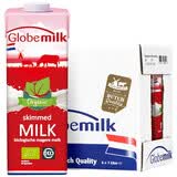 荷高（Globemilk）有机草饲脱脂纯牛奶1L*6 荷兰原装进口 高钙0脂