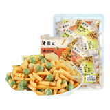 老街口虾条豆果400g袋装鲜香酥脆独立小包装办公室小吃休闲零食炒货