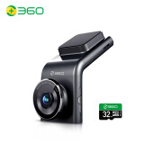360行车记录仪 G300pro 1296p高清 微光夜视 无线测速电子狗一体 黑灰色+32g卡组套产品