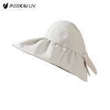 MISSION UV黑胶遮阳帽空顶帽女士夏季户外防紫外线太阳帽沙滩帽凉帽贝壳帽防晒帽子女 MU023 米色