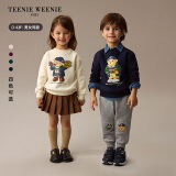 Teenie Weenie Kids小熊童装24秋冬新款男女宝宝印花加绒圆领卫衣 象牙白 120cm