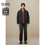 GXG男裝休閑壓印立領(lǐng)保暖短款羽絨服 黑色 3XL