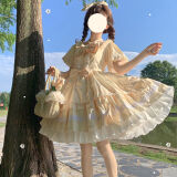 唐努乌（Tang Nu wu）洛丽塔洋装女olita连衣裙全套宫廷风童公主裙子 黄色OP XL
