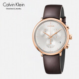 CK卡文克莱（Calvin Klein）High noon 正午系列手表 三眼计时银色石英男士腕表  K8M276G6