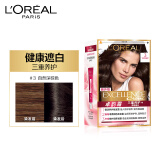 欧莱雅(LOREAL)卓韵霜护发染发剂＃3(自然深棕色)(不伤发染发膏 染发剂 遮白盖白 男女通用)