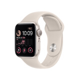 Apple Watch SE 2022 款智能手表 GPS + 蜂窝款 44 毫米 星光色铝金属表壳 星光色运动型表带 MNPW3CH/A