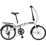 飞鸽折叠自行车男女式成人学生通用7变速休闲城市车20英寸 珍珠白