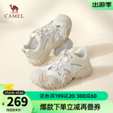 骆驼（CAMEL）2024春季新款时尚丑萌鞋百搭系带厚底运动鞋户外登山鞋女 L24S245121米色 37