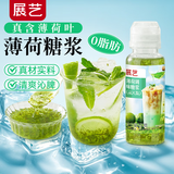 展艺薄荷调味糖浆250g奶茶店调酒咖啡莫吉托风味气泡水 绿薄荷糖浆