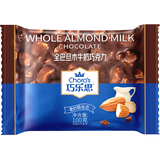 巧乐思纯可可脂牛奶巧克力坚果板块100g 整颗巴旦木仁休闲零食生日礼物