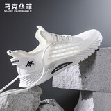 马克华菲男鞋夏季透气2025新款男士网鞋运动鞋男款网面鞋子男 本白  43