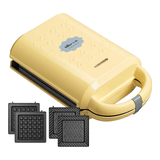 小熊（Bear）三明治机早餐机 面包机电饼铛 华夫饼机吐司机可拆双盘轻食 加厚封边多功能双面热压DBC-P05B1