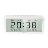 得力（deli）儿童节多功能电子闹钟学生儿童专用起床神器电子时钟温湿度计 白色开学必备开学季新年礼物