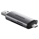 绿联USB/Type-C3.2高速读卡器 SD/TF3.0双卡适用电脑平板手机大疆pocket4/3无人机苹果17运动相机