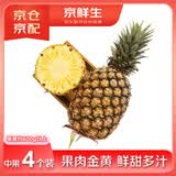京鲜生 海南金钻凤梨 中果4个装 单果约600g以上 生鲜水果