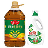鲁花低芥酸浓香菜籽油5L+碧浪专业抗菌洗衣液高效除螨草本清新3kg