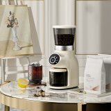 雪特朗（Stelang）电动磨豆机咖啡豆研磨机手冲意式家用定时 奶白色 CG019B