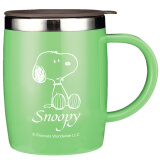 史努比（SNOOPY）带手柄不锈钢办公保温杯水杯420ML可爱杯子情侣杯 DP-5002 绿色