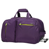 卡拉羊拉杆包大容量旅行包可登机手提行李包袋男女带轮子拖包CX8430葡萄紫