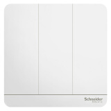 施耐德电气（Schneider Electric）开关插座 开关面板 三开单控开关16A 绎尚系列 镜瓷白色