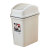 飞达三和摇盖式垃圾桶家用卫生间厕所客厅长方形夹缝窄形翻盖垃圾筒带盖 6L 白灰色