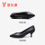 意尔康女鞋时尚细跟高跟鞋素面轻便工作鞋浅口尖头百搭单鞋 Y351ZA49450W黑色 37