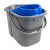金诗洛 JZT-0030 手提拖把桶 大口径带滑轮挤水塑料拖布桶 免手洗拖把拧干桶 灰蓝色 