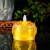 卫亮led水晶琉璃莲花灯菩萨家用佛前插电子供灯蜡烛长明灯充电荷花灯 黄色 +一对电池