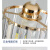 卡诺爱迦 水晶过道灯走廊灯现代简约创意玄关阳台吸顶灯 【金色】方形 边长14cm