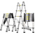 ONEVAN梯子折叠伸缩人字梯铝合金加厚工程便携室内多功能升降竹节梯 -人字梯1.7+1.7米(30cm步距)
