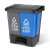 舒蔻（Supercloud）户外双桶分类垃圾桶可回收物其他垃圾分类分离大商用脚踏大号垃圾桶20L