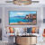 印象斑斓 原创手绘油画 情迷地中海 现代客厅大幅风景沙发背景餐厅装饰画 A款-黑色画框 160x80cm