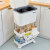 栋哈厨房垃圾分类垃圾桶带盖大号厨房家庭双层干湿分离小推车 三层