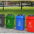 途百红色摇盖垃圾桶户外带盖小区办公分类垃圾箱塑料翻盖垃圾桶20L