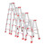 链工 铝合金人字梯加厚折叠梯子双侧梯工程梯 装修脚架梯1米高红