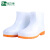 品之德 PVC低筒雨鞋牛筋底低帮雨靴工作水鞋胶鞋 PX--035 白色 40码