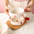 筷戈手柄碗草莓创意陶瓷手柄烤碗烤箱专用可爱家用烘焙焗饭水果沙拉盘 DP水蜜桃手柄盘