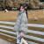 歌班娅棉服女2022新款面包服学生韩版宽松ins棉衣女短款冬季保暖外套潮 米白色 S 建议80-斤