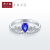 周大福520情人节礼物ENZO 商场同款 18K金蓝宝石钻石戒指女 EZV8163 11号