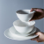 松发瓷器精品家用陶瓷碗盘碟餐具纯白暗纹系列组合碗盘 好韵7.5英寸汤盘