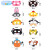 TaTanice儿童面具玩具男孩卡通动物头饰10个幼儿园表演道具脸谱生日礼物