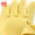 威蝶工业橡胶手套强力加厚牛筋耐酸碱耐磨耐用防滑防水洗衣洗碗居家清洁手套 黄色 L 1付装